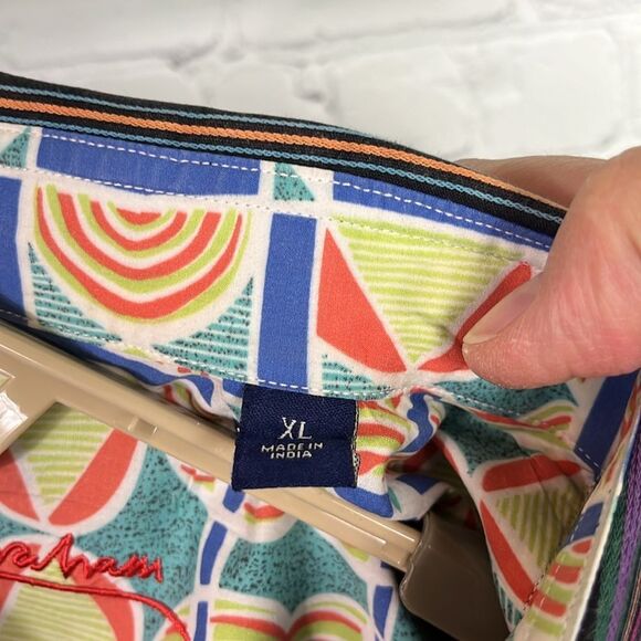 Robert Graham striped vibrant casual button down size XL - Picture 6 of 10